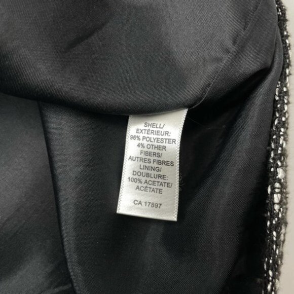 BANANA REPUBLIC Mottled Mini Skirt Sz 8 Black White - Picture 7 of 9